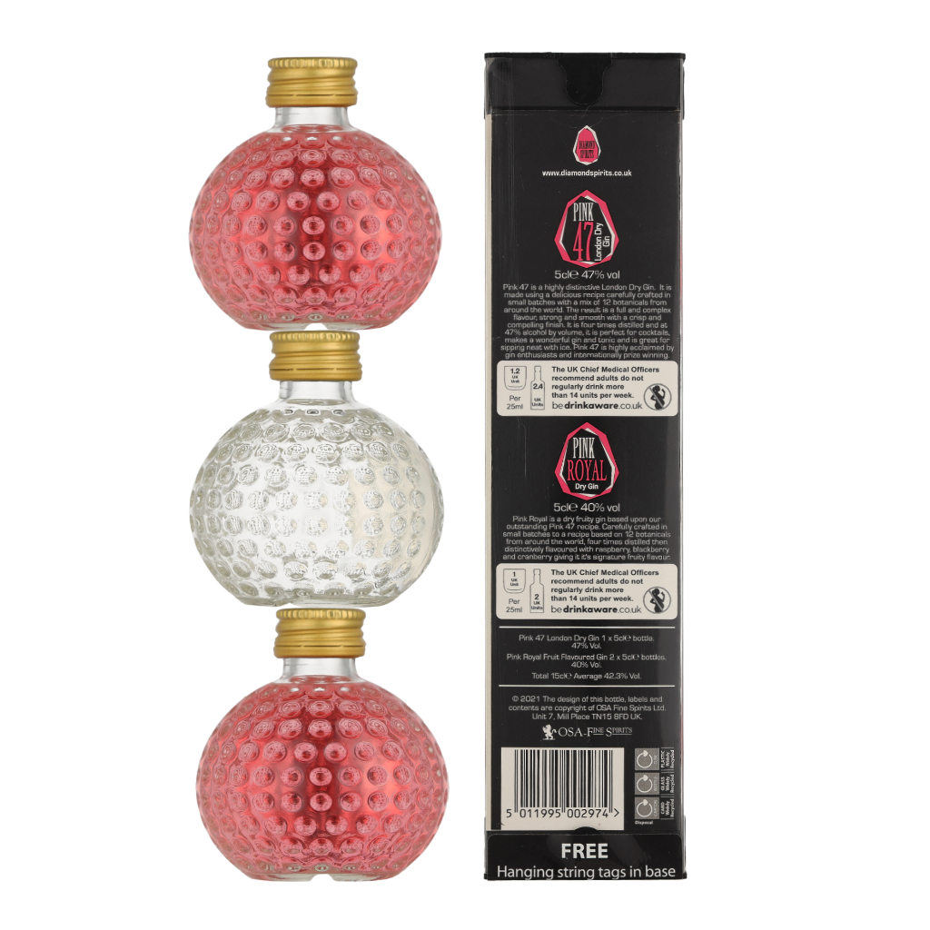 Pink 47 Gin Baubles (3x5Cl)